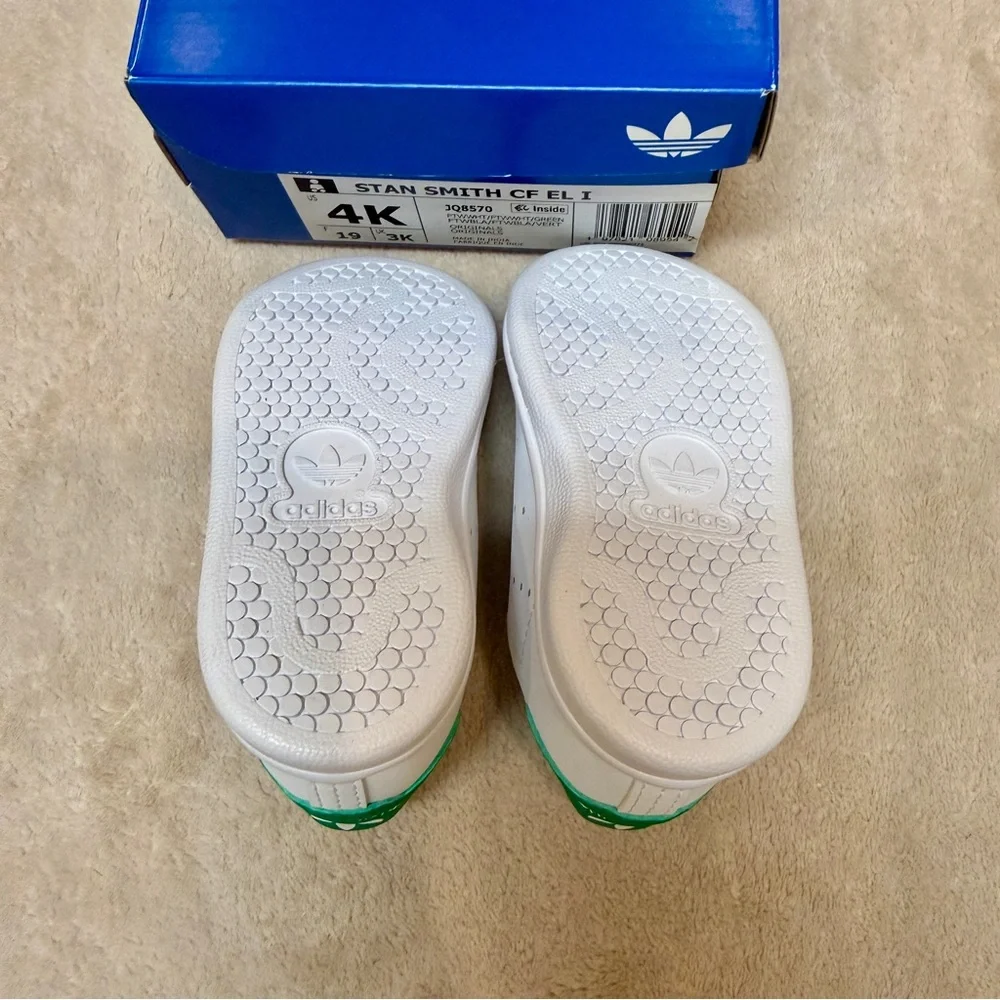 Kids Adidas Stan Smith Sneaker White and Green